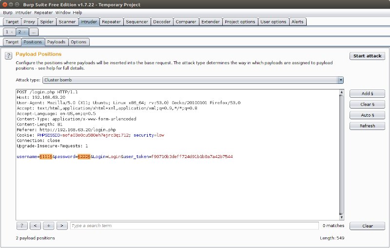Одна из основных утилит для тестирования это Burp Intruder